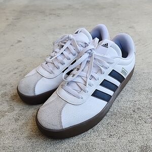 Adidas VL Court 3.0 Mens Shoes Sz 8.5 Running White Leather Sneakers